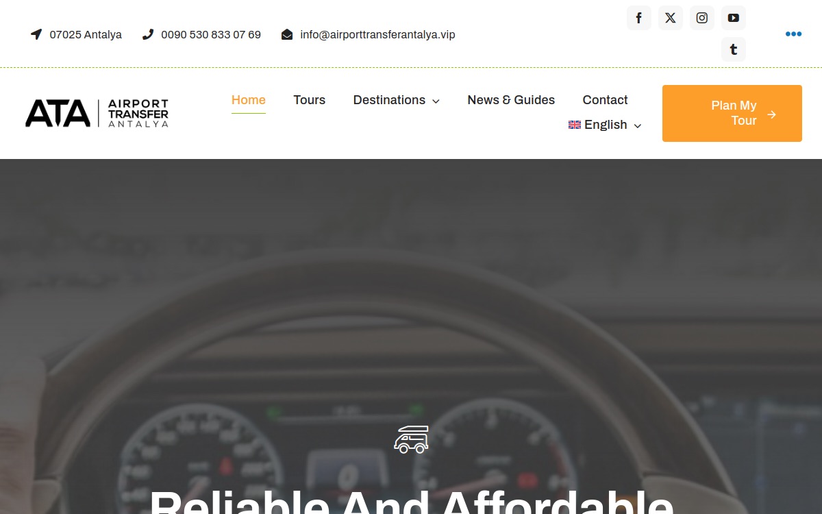 Airport Transfer Antalya website screenshot