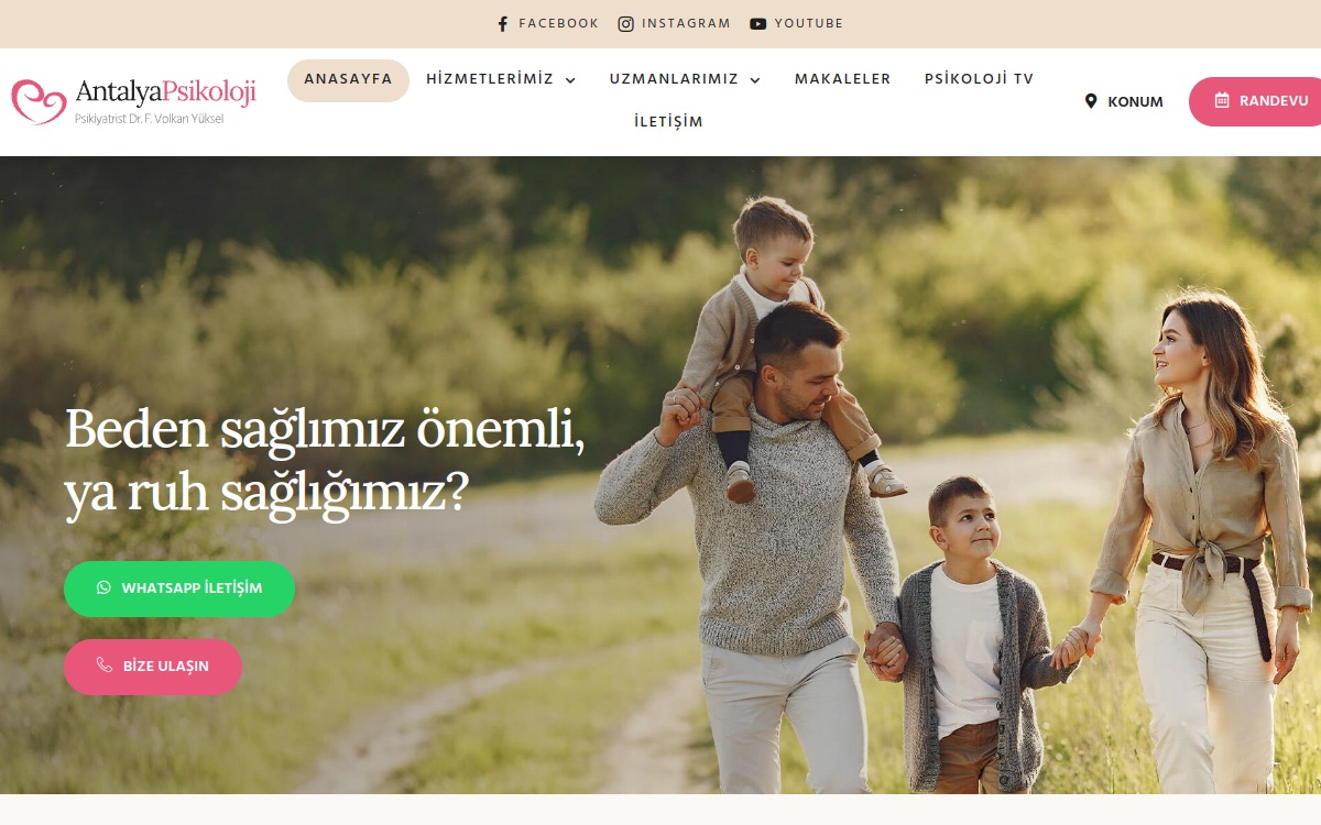 Antalya Psikoloji website screenshot