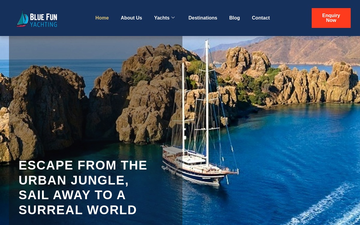 Bluefun Yachting website screenshot