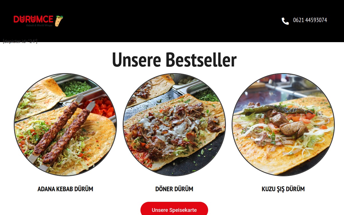 Durumce website screenshot