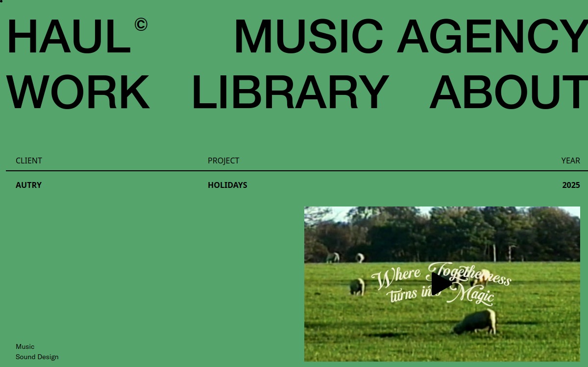 Haul Agency website screenshot