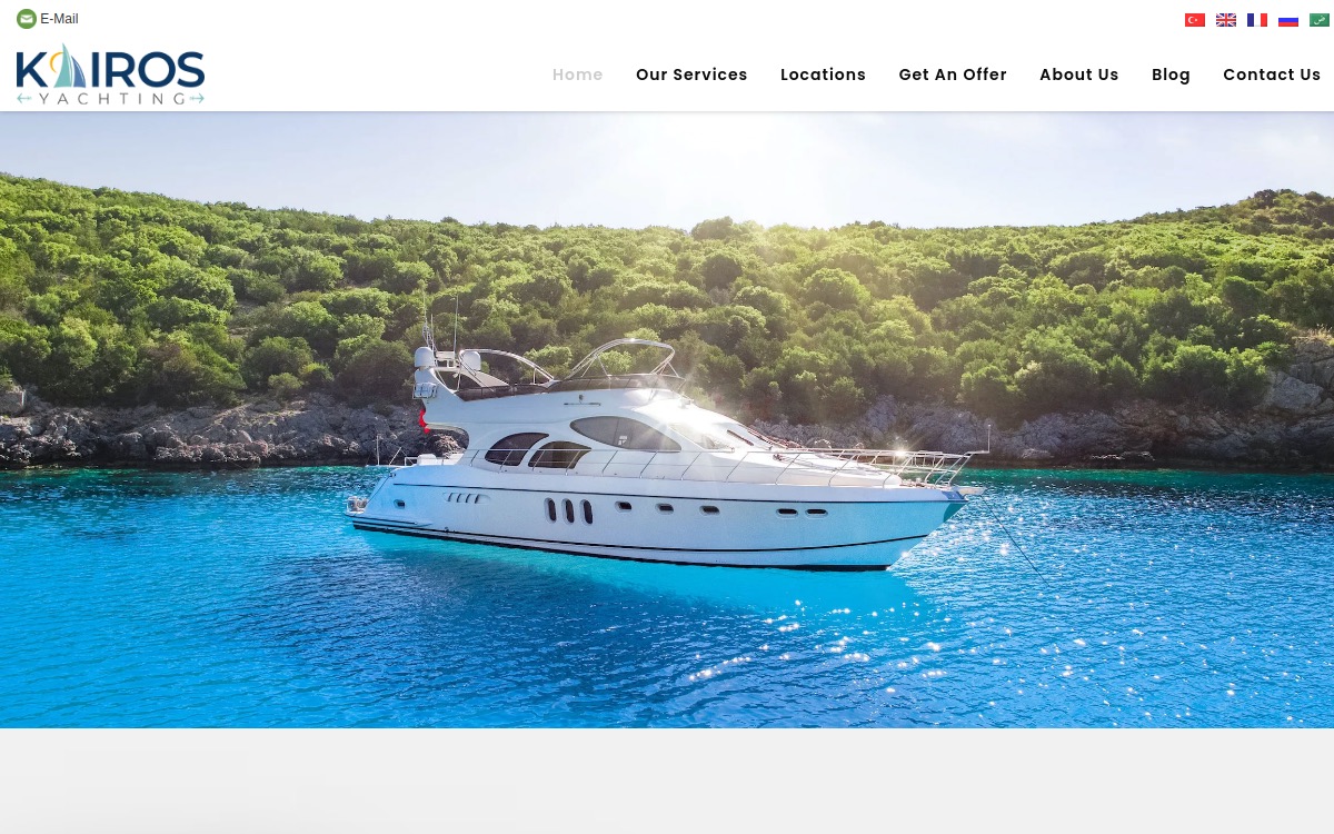 Kairos Yachting website screenshot