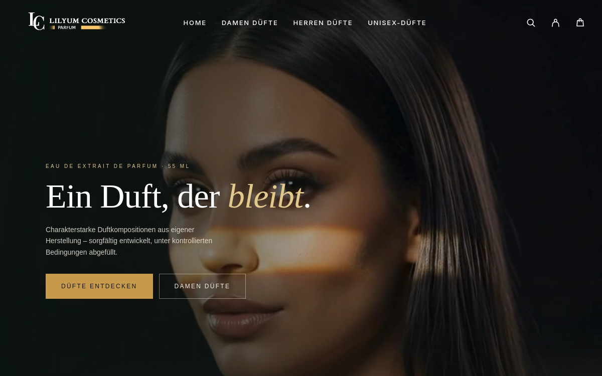 Lilyum Parfum website screenshot