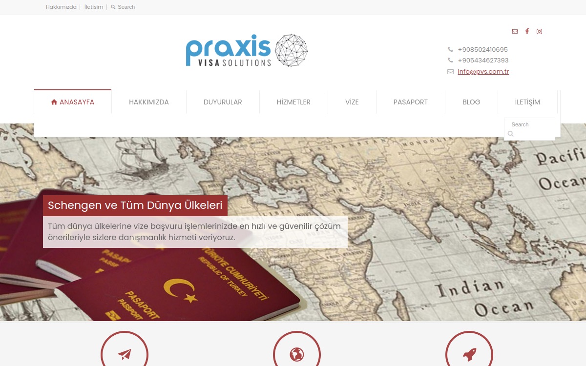 PVS website screenshot