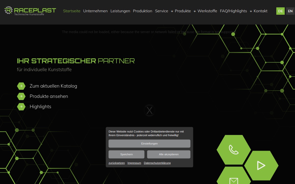 Raceplast Germany website screenshot