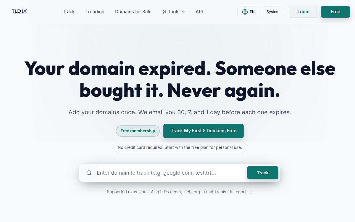 TLDix website screenshot